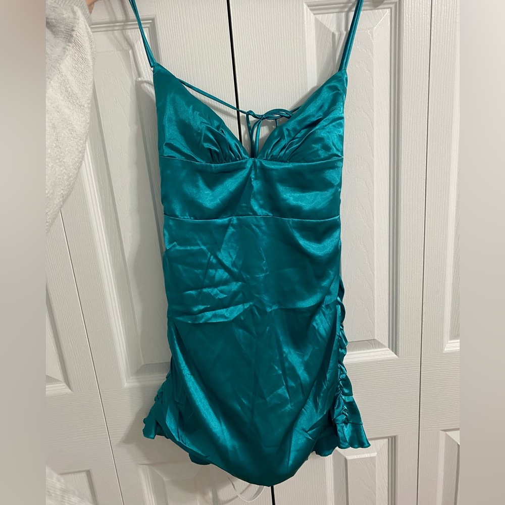 BRAND NEW: Lucy in the Sky Green Satin Dress